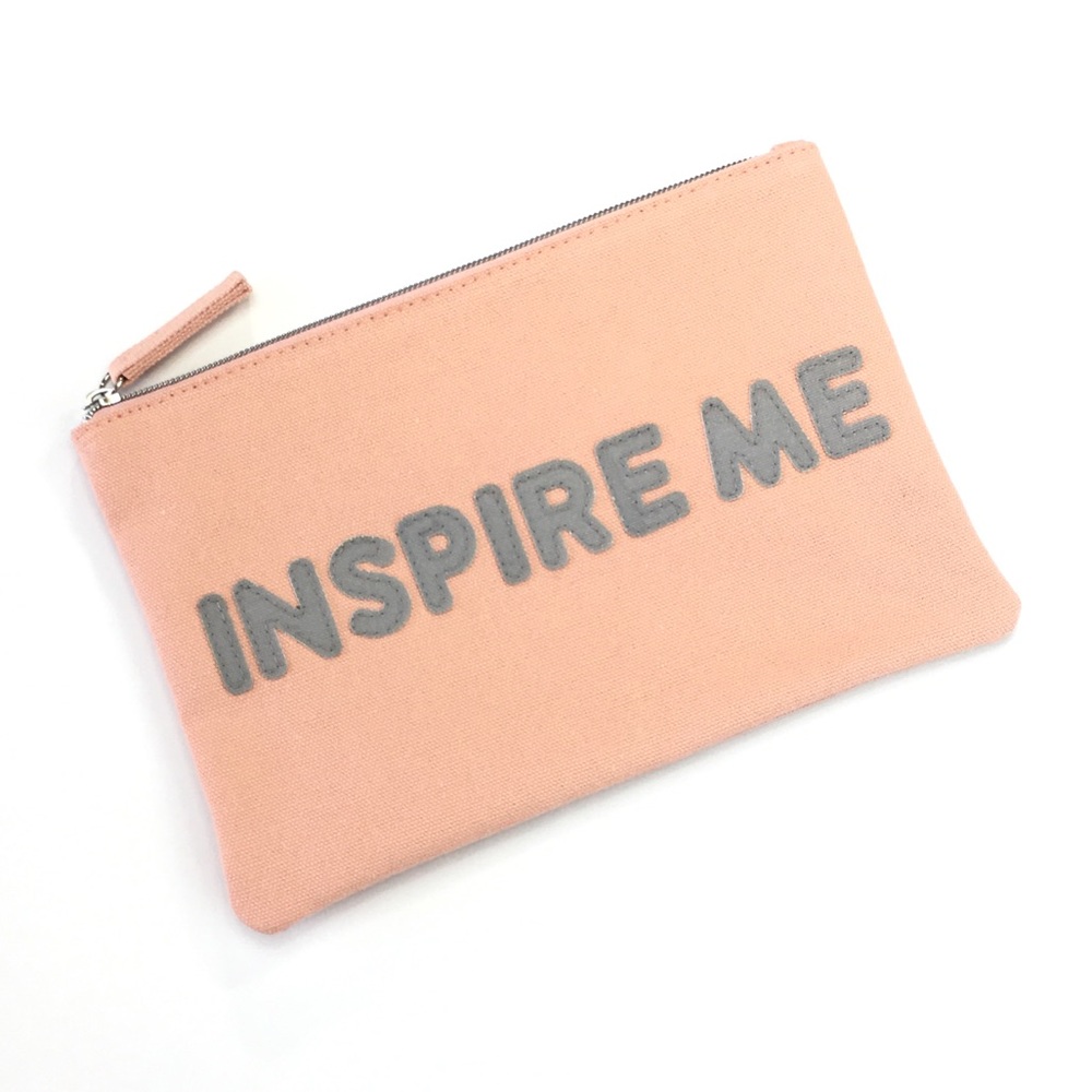 Inspire Me Canvas Cosmetic Bag - Picture 1 of 5